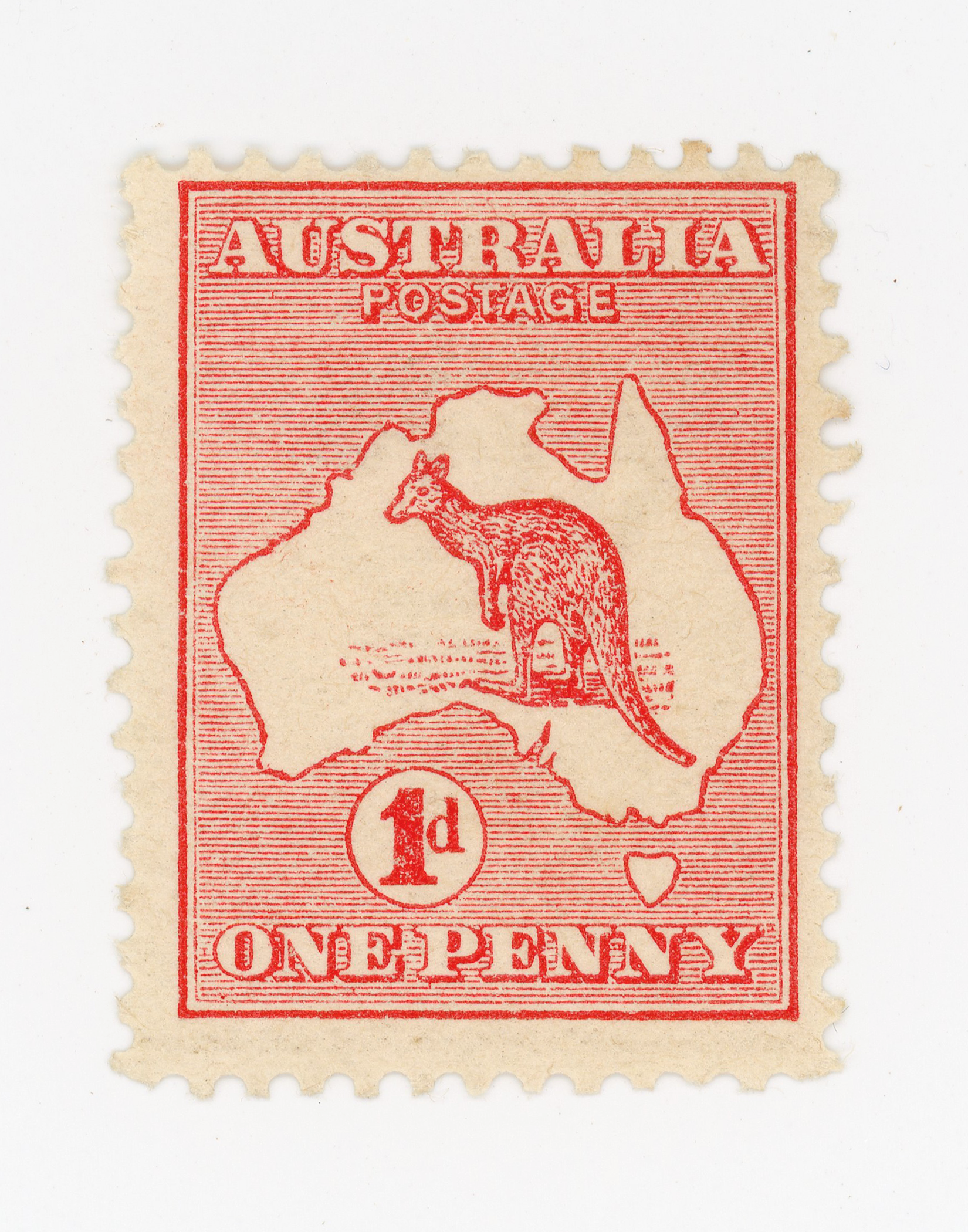 Digital copy of unused 1913 Australia One Penny Stamp